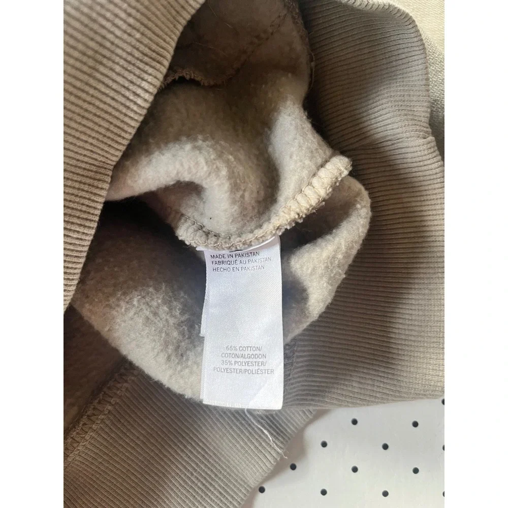 Kenneth Cole New York Mens XL Quarter Zip Sweatshirt Taupe Pullover Cotton Blend